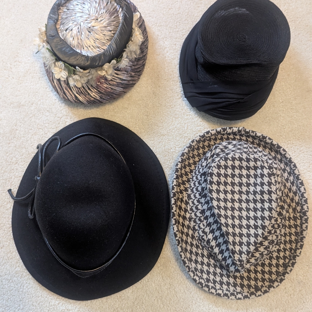 Stylish Hat Collection - Black and Houndstooth